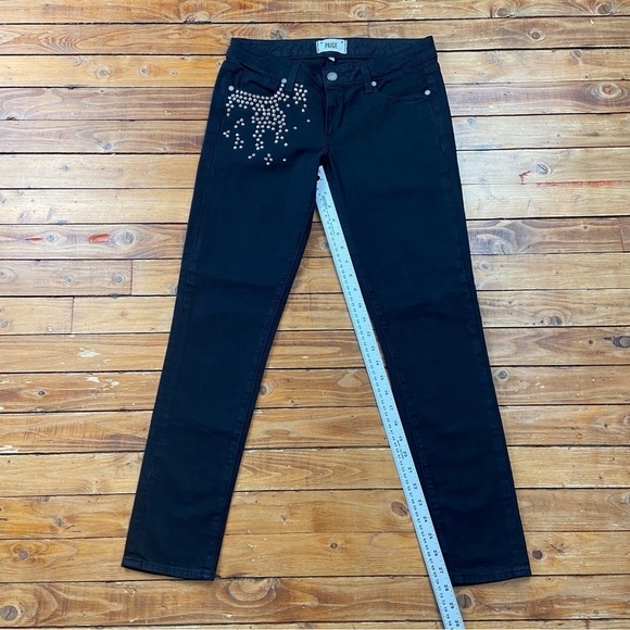 Paige black studded black jeans lightweight denim low rise waist size 27 - Picture 10 of 13